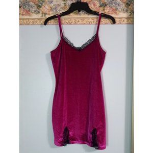 Lyaner Small Purple Velour Lace Sexy Lingerie Y2K Going Out Mini Dress